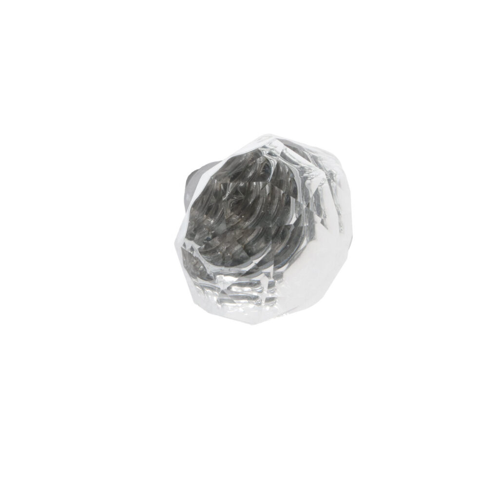 Bouton pour meubles en zamac et cristal Diamètre 45mm chrome poli Lot de 6 - Gris / argent, Zamak