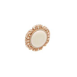 Bouton pour meubles en zamac et Porcelaine Diamètre 45mm Patine royale en or ivoire – Beige, Zamak