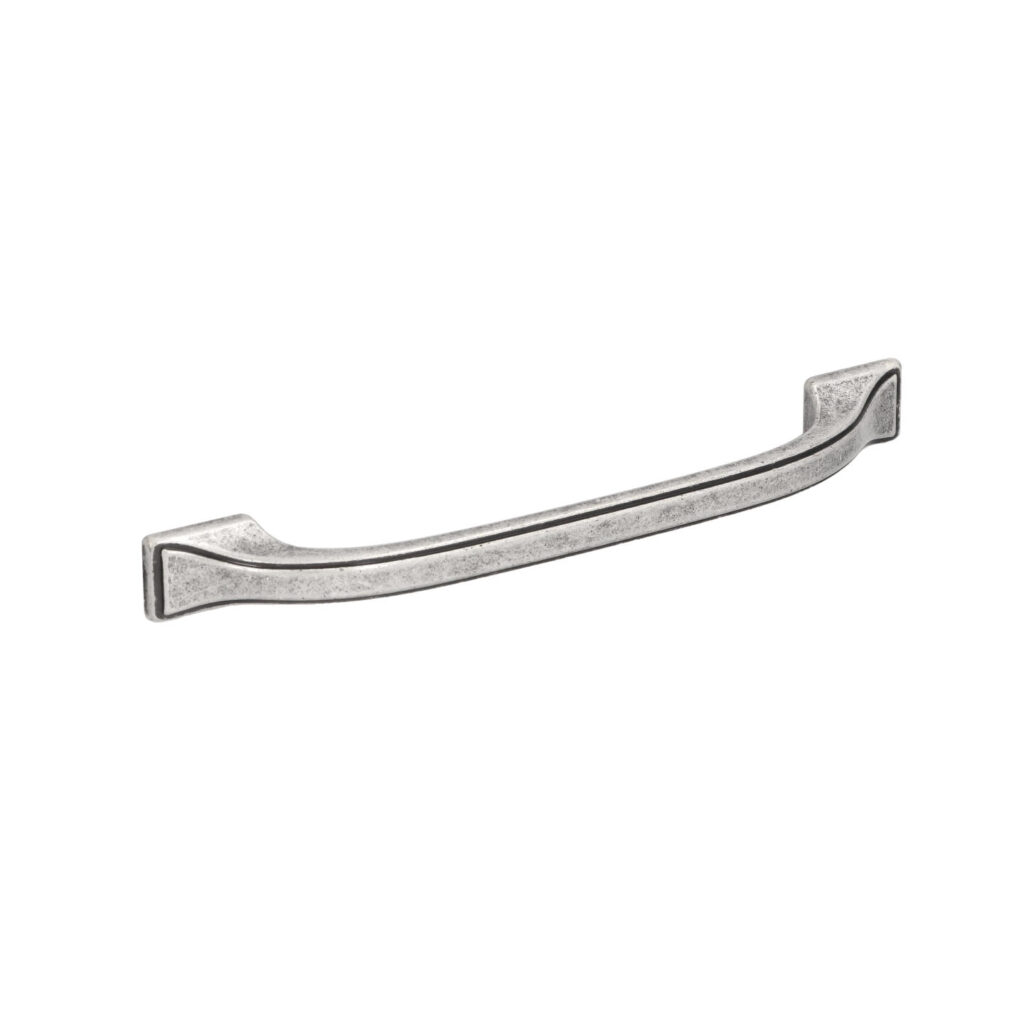 Poignée pour meubles en zamac Entraxe 128mm Vieil argent brillant Lot de 6 - Gris / argent, Zamak