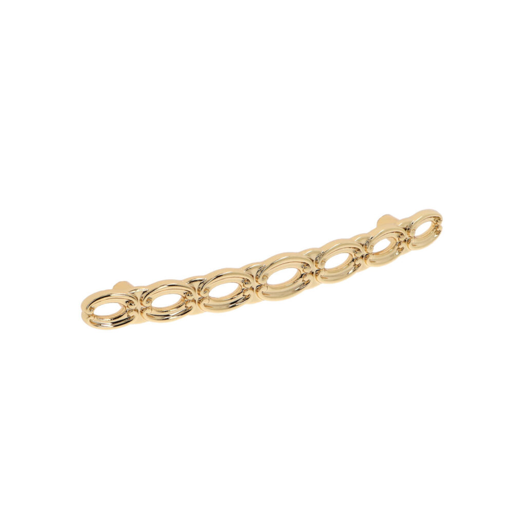 Poignée pour meubles en zamac Entraxe 128mm plaqué or Lot de 6 - Jaune / doré, Zamak