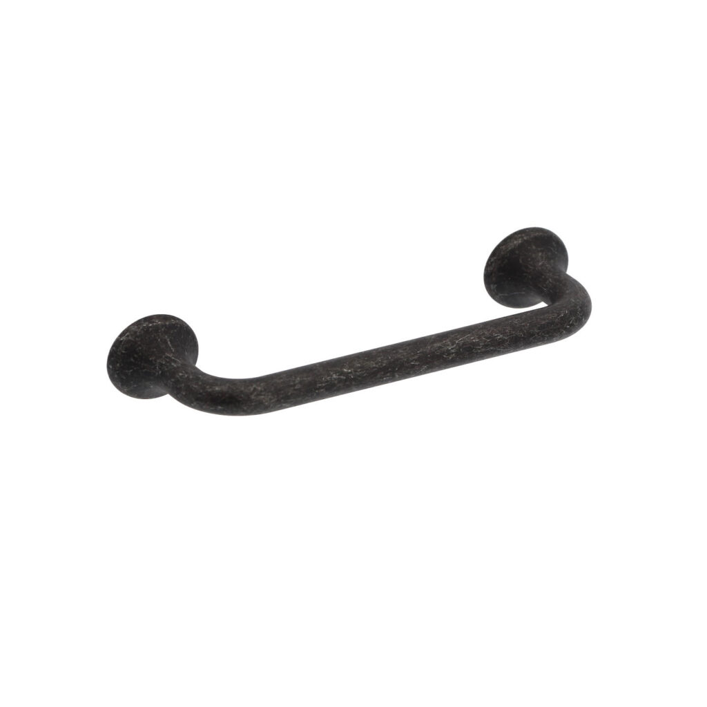 Poignée pour meubles en zamac Entraxe 96mm Fer noir vintage Lot de 25 - Zamak