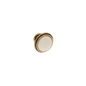 Bouton pour meubles en zamac et Porcelaine Diamètre 30mm Florence antique - Marron, Zamak