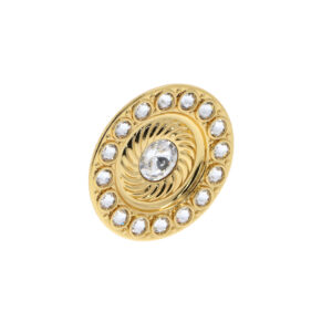 Bouton pour meubles en zamac et cristal Diamètre 60mm plaqué or – Jaune / doré, Zamak