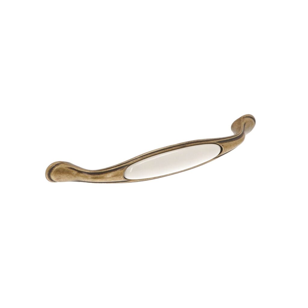 Poignée pour meubles en zamac et Porcelaine Entraxe 160mm Florence antique - Marron, Zamak