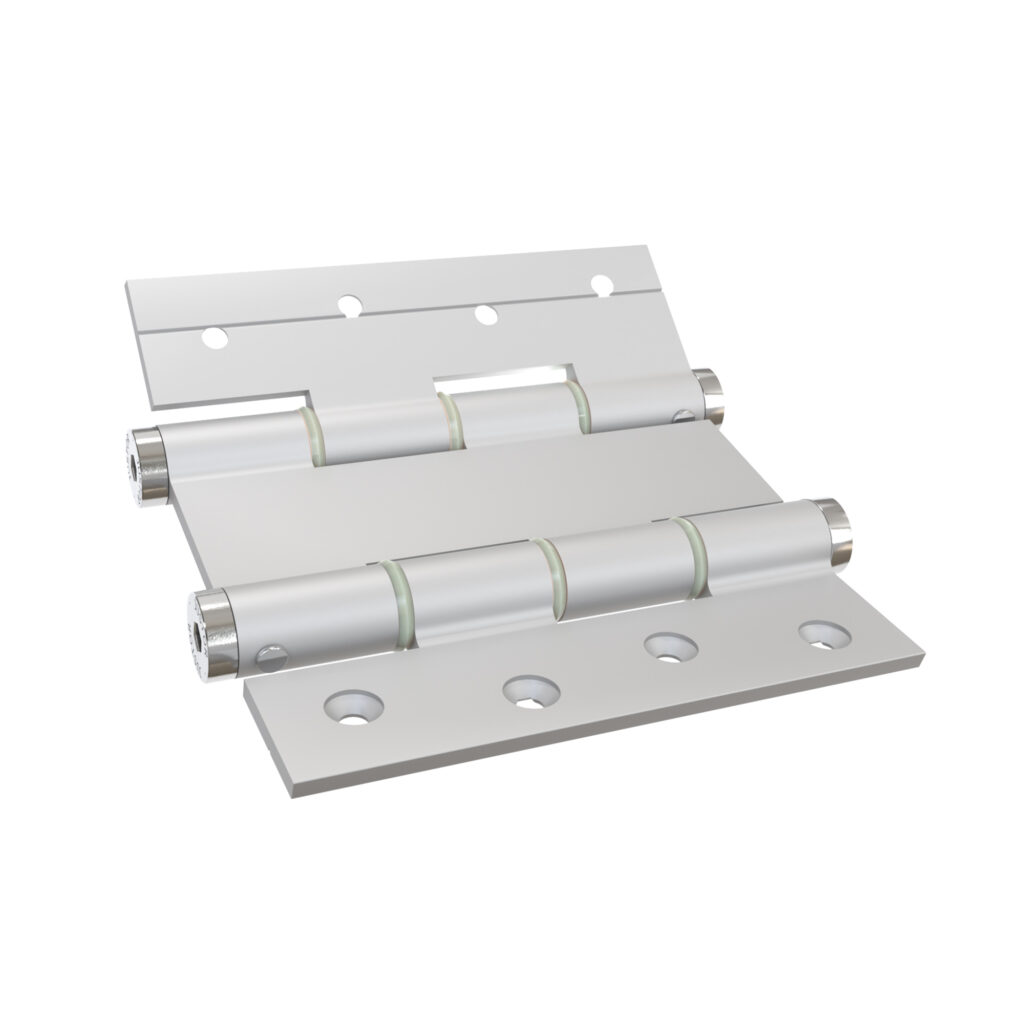 Charnière va et vient à ressort, 120X40 mm, en aluminium anodisée argent, pour porte de 40 mm. - Gris / argent