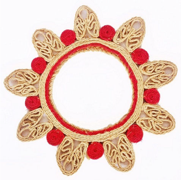 Dessous de plat en sisal rouge 38 cm