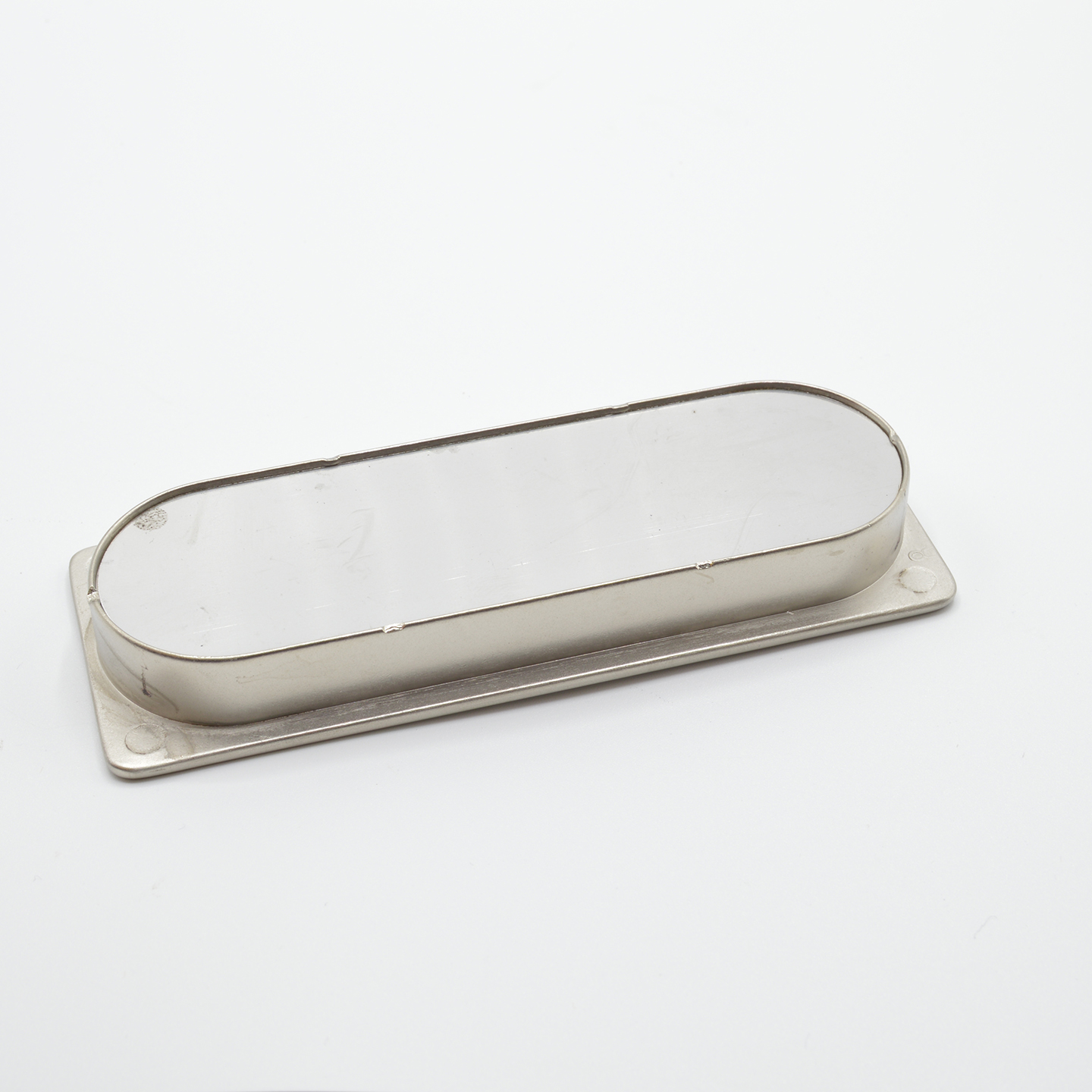 Poignée cuvette rectangulaire de meuble en zamac 113x42 mm NICKELÉ BROSSÉ - Gris / argent, Zamak - imagine 4