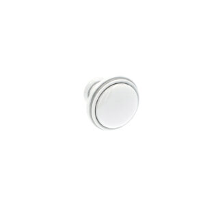 Bouton pour meubles en zamac et Porcelaine Diamètre 35mm Patine royale blanche argentée – Zamak