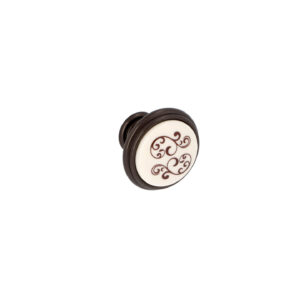 Bouton pour meubles en zamac et Porcelaine Diamètre 35mm Brun alu – Marron, Zamak