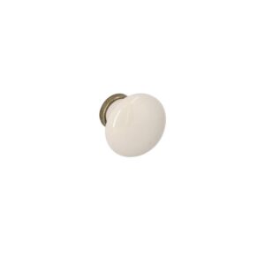 Bouton pour meubles en zamac et Porcelaine Diamètre 31mm Florence antique – Marron, Zamak
