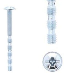 1 kit composés de 2 vis M4X45mm zinguée cruciforme-fendue Lot de 25 – Gris / argent, Zinc