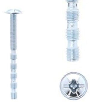 1 kit composés de 2 vis M4X45mm zinguée cruciforme-fendue Lot de 25 - Gris / argent, Zinc