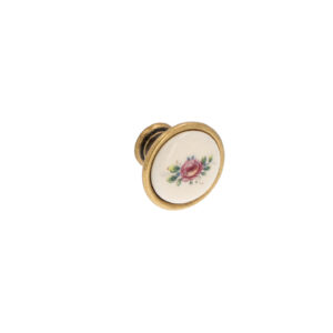 Bouton pour meubles en zamac et Porcelaine Diamètre 34mm Florence antique Lot de 25 – Marron, Zamak