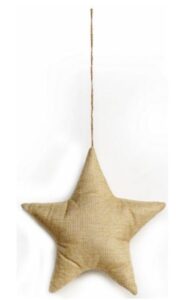 Etoile a suspendre 29 cm en fibre végétale lot de 4 pièces – Beige