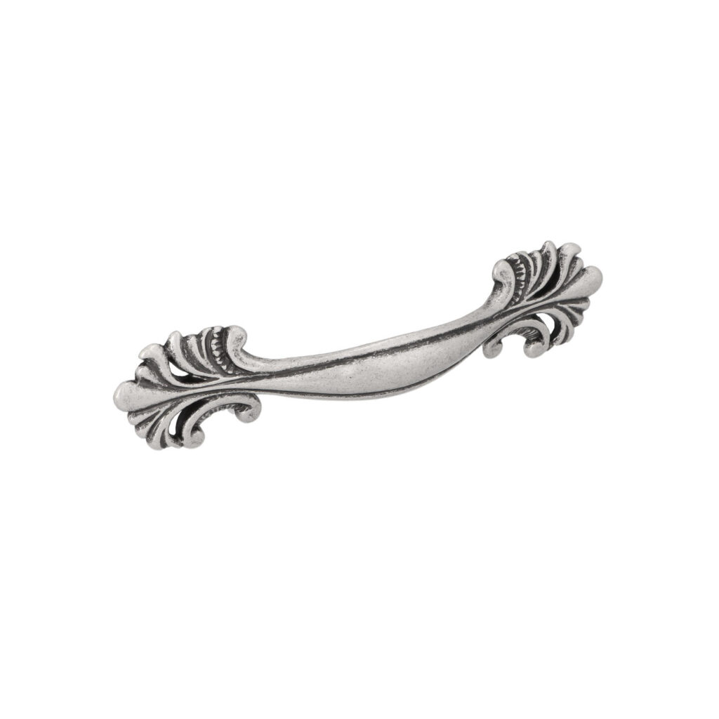 Poignée pour meubles en zamac Entraxe 96mm Vieil argent brillant Lot de 6 - Gris / argent, Zamak