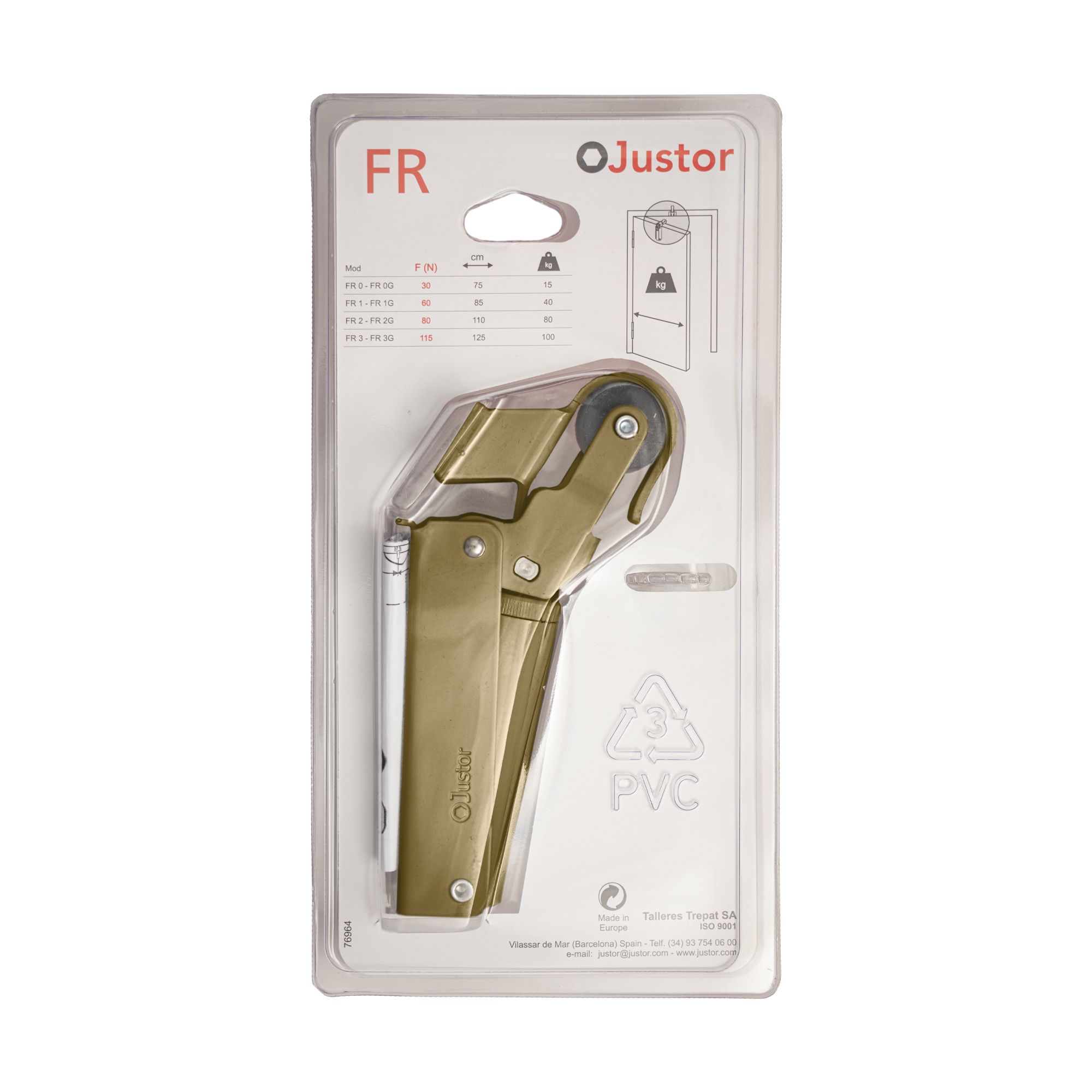 Frein de rétention force 60 N en aluminium anodisé bronze pour porte jusqu’à 40 KG - Orange / cuivré - Image 5