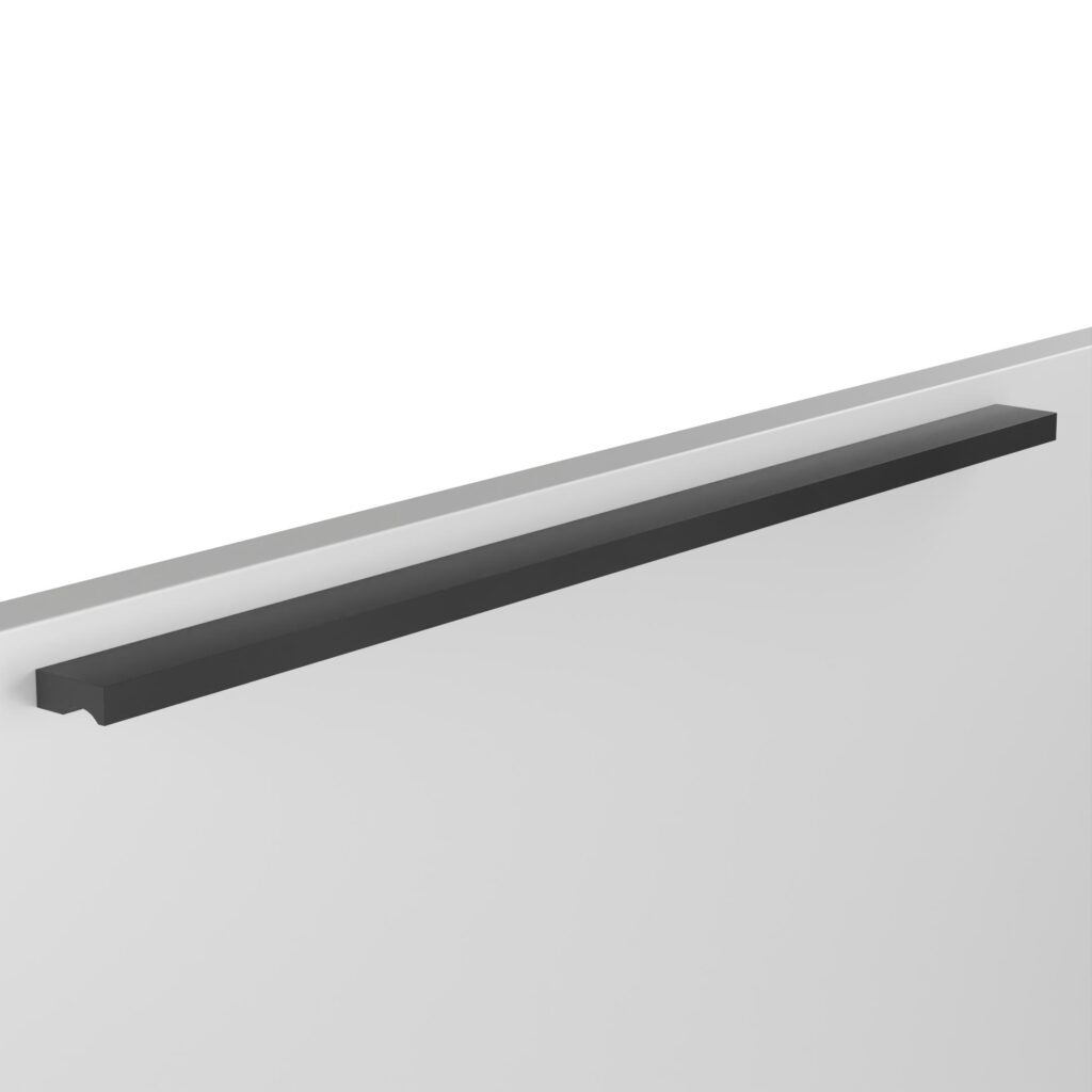 Poignée pour meubles en zamac Entraxe 320mm finition Vernis noir mat - Zamak