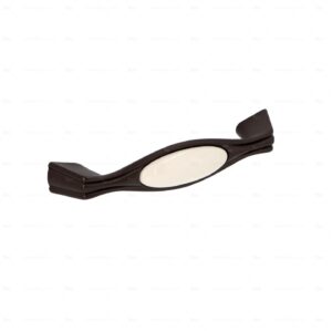 Poignée pour meubles en zamac et Porcelaine Entraxe 96mm Brun alu – Marron, Zamak