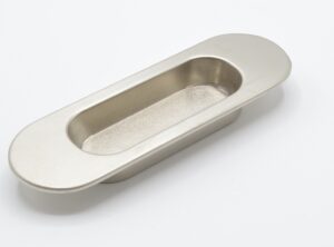 Poignée cuvette ovale de meuble en zamac 110X36 mm NICKELÉ BROSSÉ – Gris / argent, Zamak