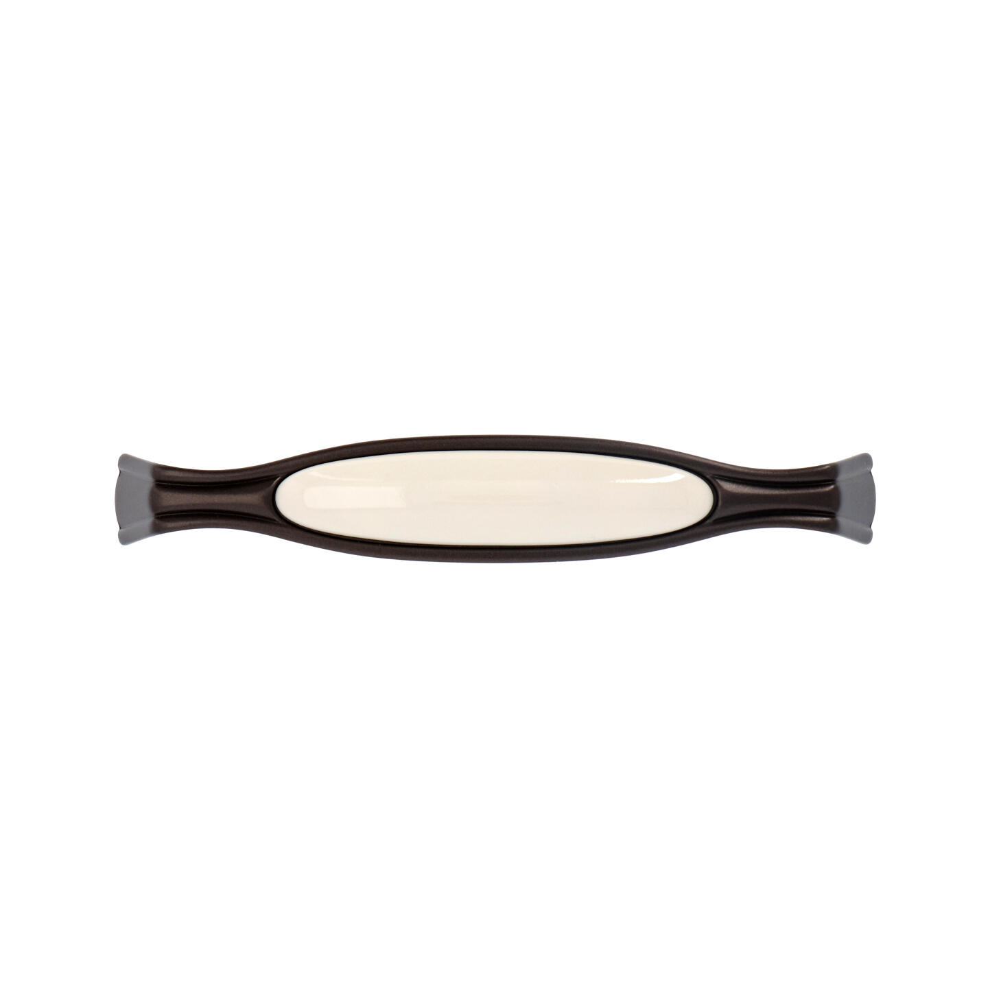 Poignée pour meubles en zamac et Porcelaine Entraxe 128mm Brun alu - Marron, Zamak - imagine 3