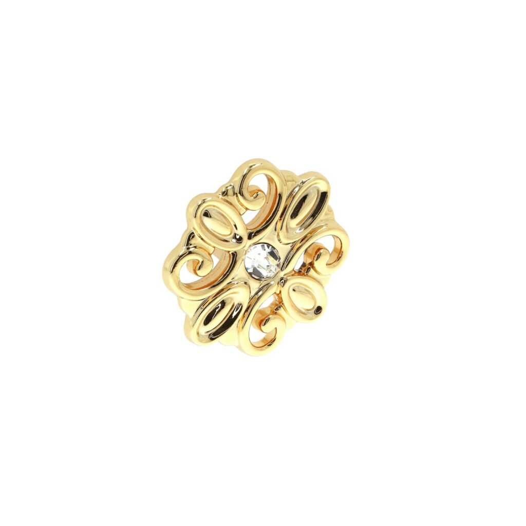 Bouton pour meubles en zamac et cristal Diamètre 48mm x 24 plaqué or - Jaune / doré, Zamak