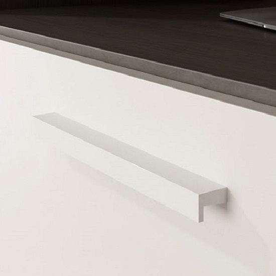 Poignée de meuble profil en aluminium Entraxe 1097x14x18mm Blanc Mat Lot de 25