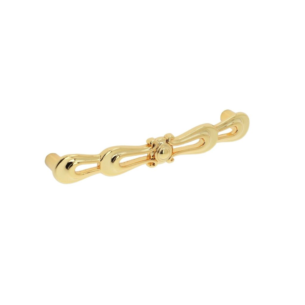 Poignée pour meubles en zamac Entraxe 128mm plaqué or - Jaune / doré, Zamak