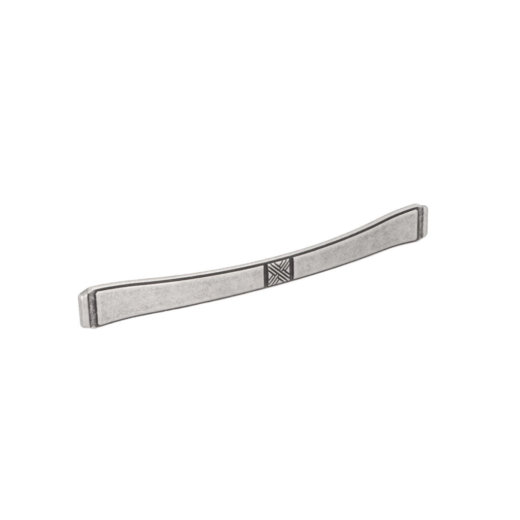 Poignée pour meubles en zamac Entraxe 224mm Vieil argent brillant - Gris / argent, Zamak