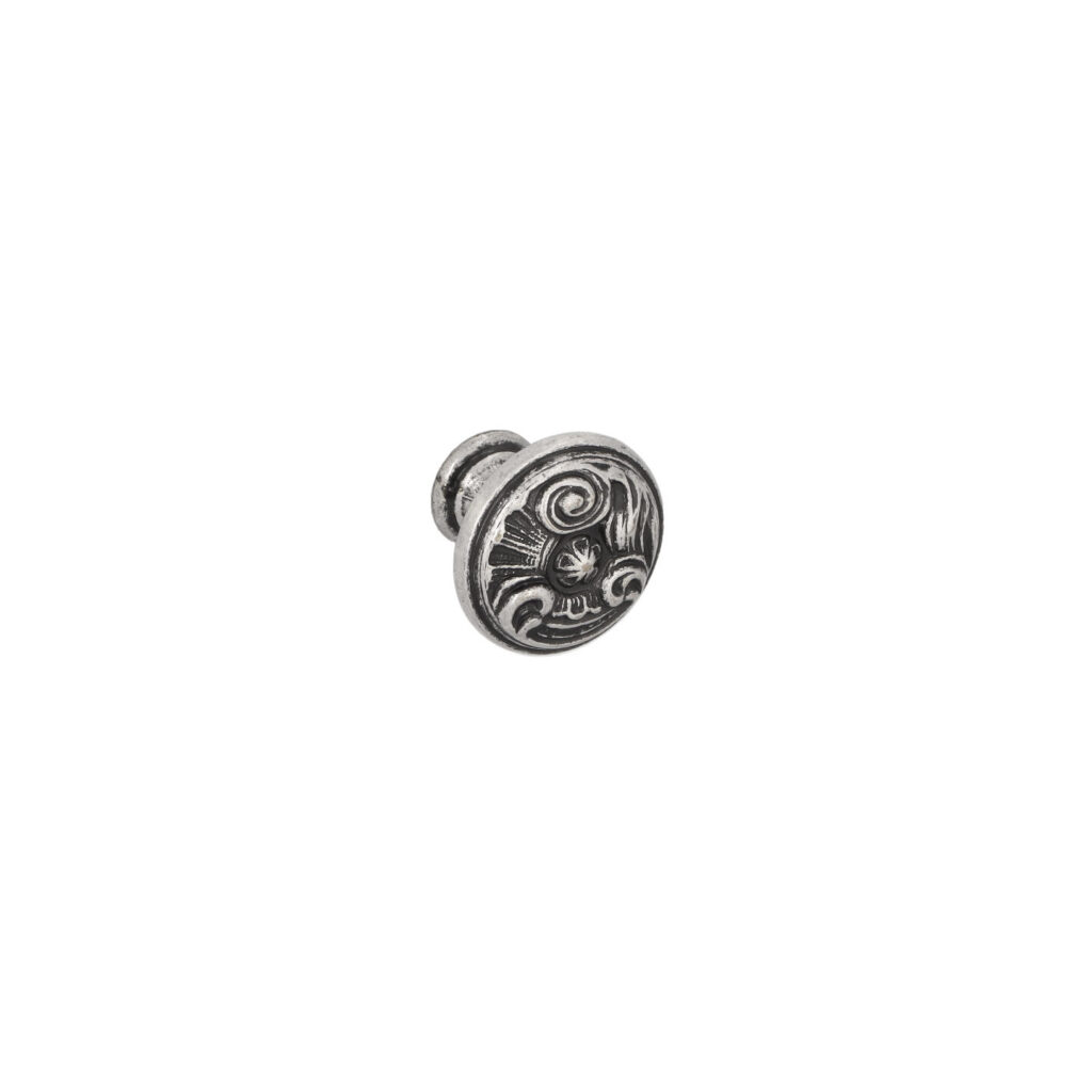Bouton pour meubles en zamac Diamètre 25mm Vieil argent brillant Lot de 25 - Gris / argent, Zamak