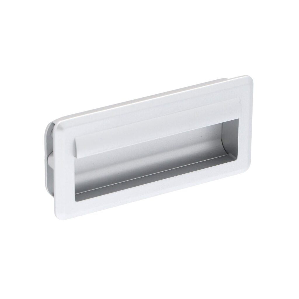 Poignée encastrée en zamac Entraxe 96mm Aluminium mat verni Lot de 25 - Gris / argent, Zamak
