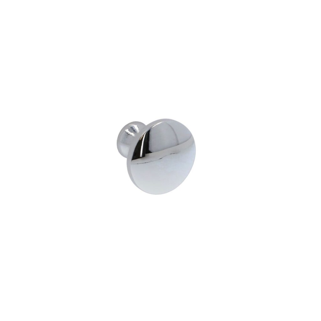 Bouton pour meubles en zamac Diamètre 28mm chrome poli Lot de 25 - Gris / argent, Zamak