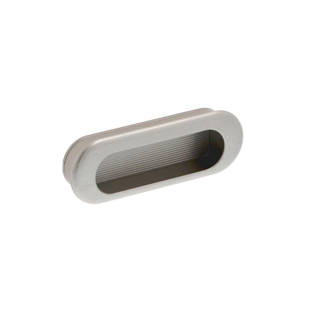 Poignée encastrée en zamac Entraxe 75mm Vernis nickel satiné - Gris / argent, Zamak