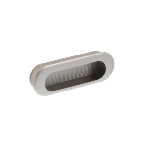 Poignée encastrée en zamac Entraxe 75mm Vernis nickel satiné – Gris / argent, Zamak