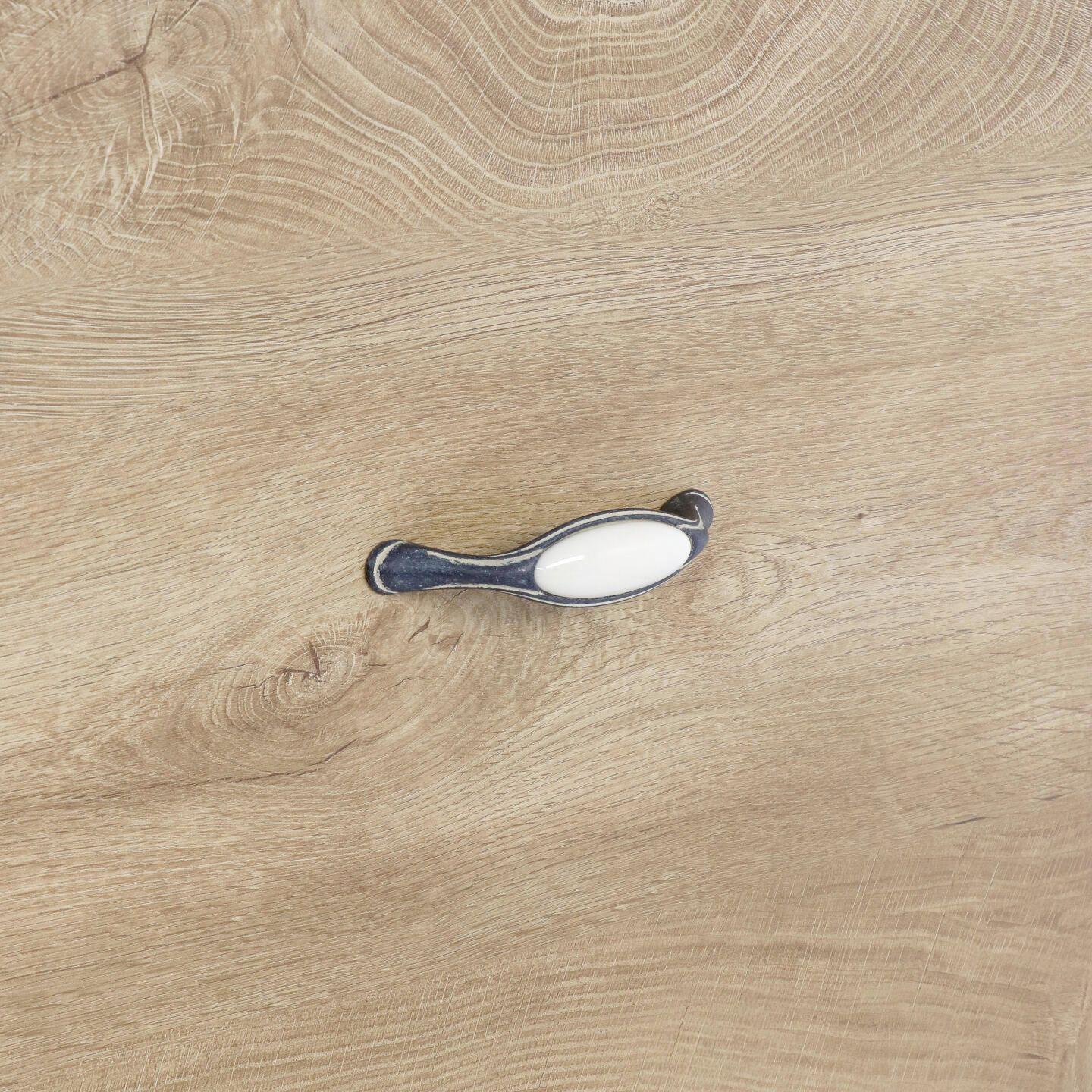 Poignée pour meubles en zamac et Porcelaine Entraxe 96mm Ivoire rustique - Beige, Zamak - imagine 5