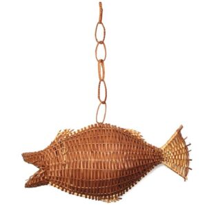 Poisson en  rotin naturel, H 26cm - Marron