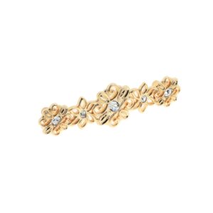 Poignée pour meubles en zamac et cristal Entraxe 128mm plaqué or - Jaune / doré, Zamak