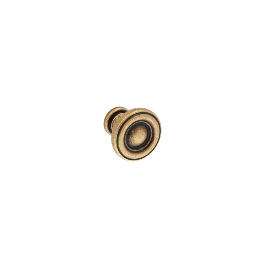 Bouton pour meubles en zamac Diamètre 25mm Florence antique Lot de 25 - Marron, Zamak