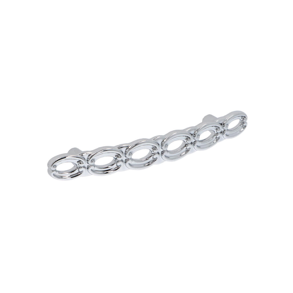 Poignée pour meubles en zamac Entraxe 96mm chrome poli Lot de 6 - Gris / argent, Zamak