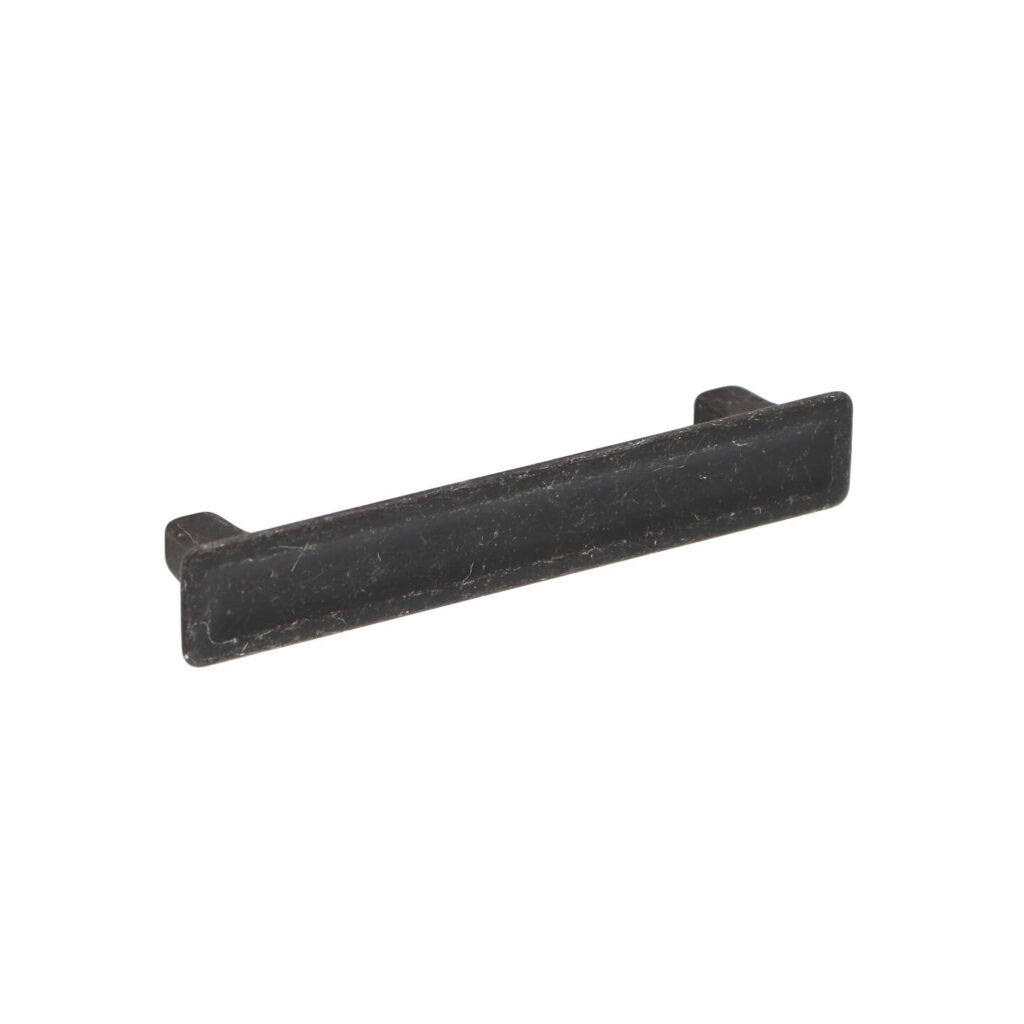 Poignée pour meubles en zamac Entraxe 96mm Fer noir vintage - Zamak