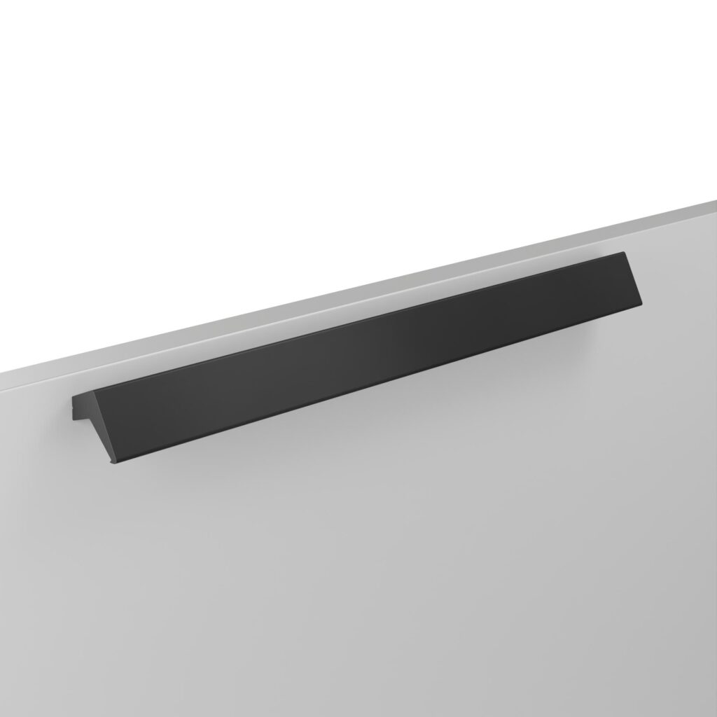 Poignée pour meubles en zamac Entraxe 256mm finition Vernis noir mat - Zamak