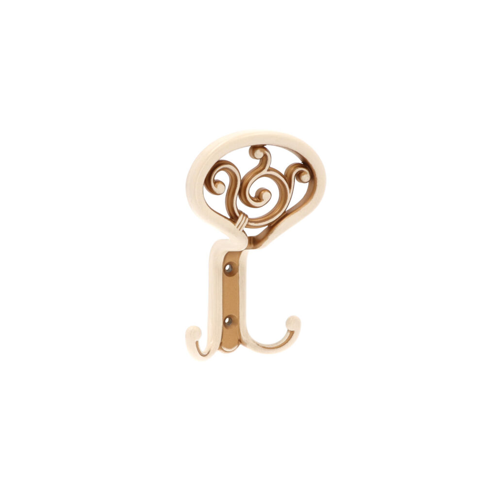 Portemanteau en zamac Diamètre 85mm x 138 Patine royale en or ivoire - Beige, Zamak