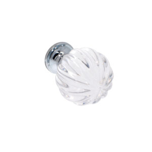 Bouton pour meubles en zamac et cristal Diamètre 45mm chrome poli Lot de 6 – Gris / argent, Zamak