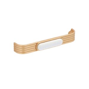 Poignée pour meubles en zamac et Porcelaine Entraxe 128mm Alucover laiton - Jaune / doré, Zamak