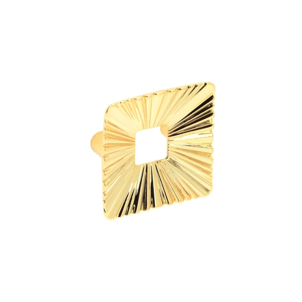 Poignée pour meubles en zamac Entraxe 32mm plaqué or Lot de 25 - Jaune / doré, Zamak