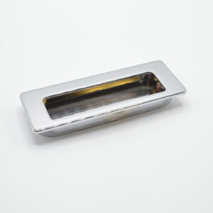 Poignée cuvette rectangulaire de meuble en zamac 113×42 mm CHROMÉ BRILLANT – Gris / argent, Zamak