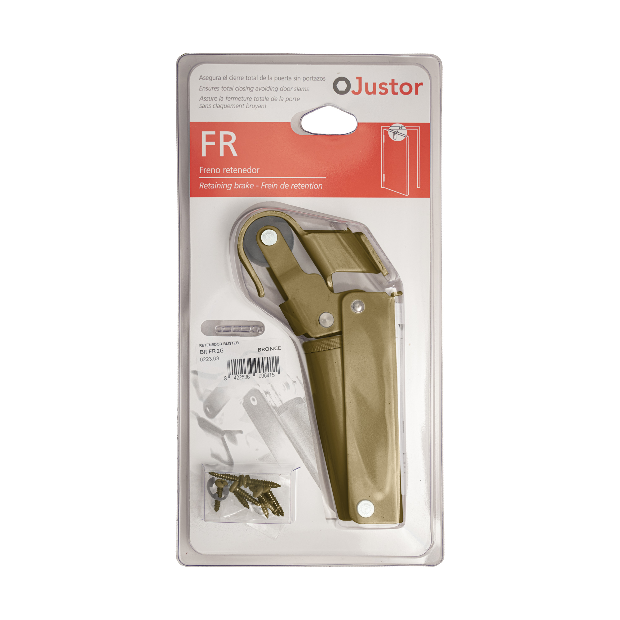Frein de rétention Réglable force 60 a 80 N aluminium anodisé bronze, pour porte jusqu’à 80 KG. - Orange / cuivré - Image 4