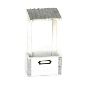 Jardinière en bois, H 9/29cm - Blanc