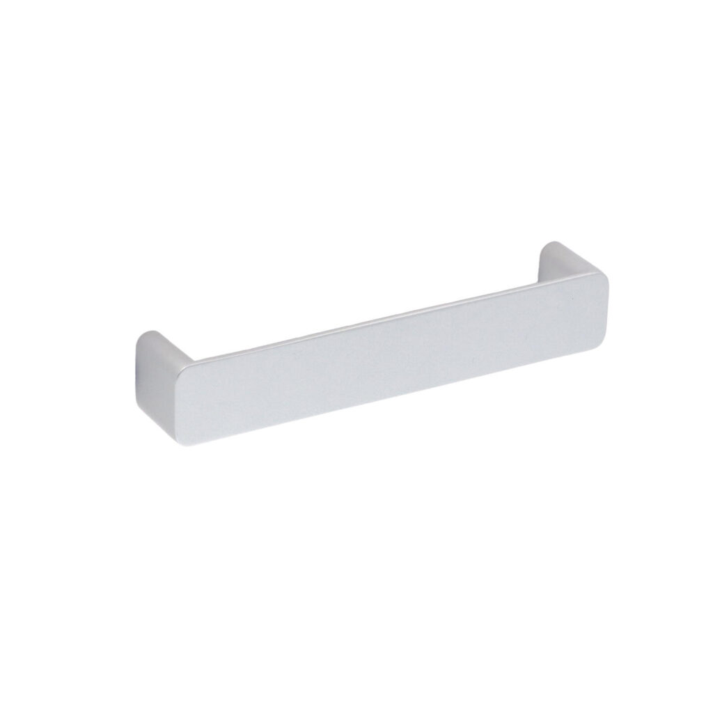 Poignée pour meubles en zamac Entraxe 128mm Aluminium mat verni - Gris / argent, Zamak