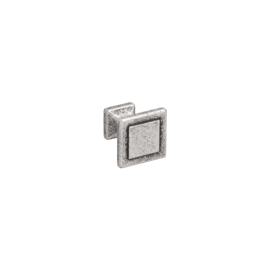 Bouton pour meubles en zamac Diamètre 24mm x 24 Vieil argent brillant - Gris / argent, Zamak