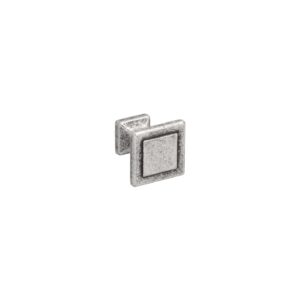 Bouton pour meubles en zamac Diamètre 24mm x 24 Vieil argent brillant – Gris / argent, Zamak